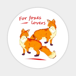 Cute red foxes Magnet